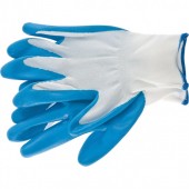 Перчатки полиэфирные с синим нитрильным покрытием маслобензостойкие 15 класс
